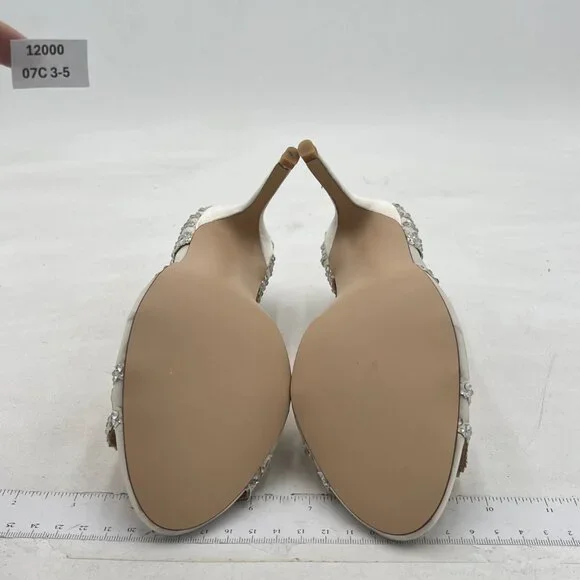 XYD Ivory and Silver Crystal Embellished Stiletto Heels - Picture 6 of 7